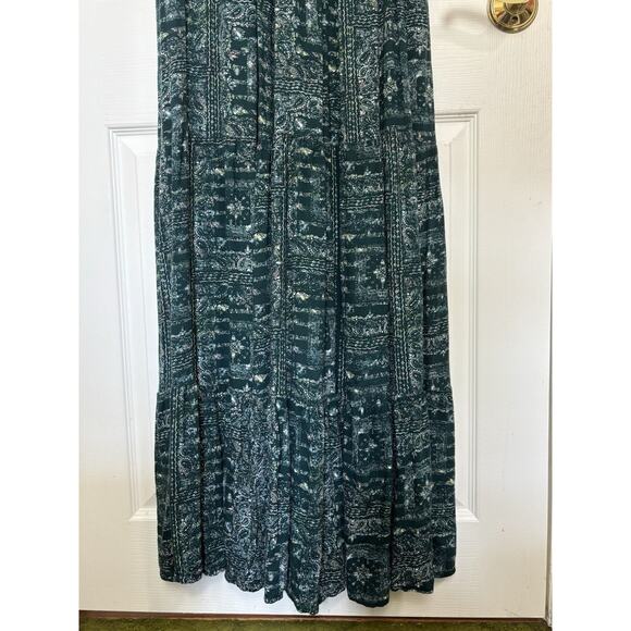 Sonoma Paisley Print Sleeveless Tiered Maxi Dress Size Large Boho Western Beach - Picture 5 of 7